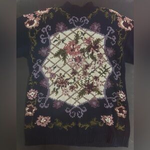 Vintage 1980’s Jennifer Reed Floral Hand-Knit Sweater (Size: Large)